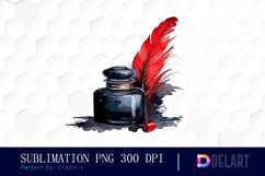 Inkwell with a Red Bird Artwork Product Image 1