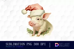 Watercolor Pastel Christmas Animal Clipart, Sublimation Art Product Image 1