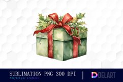 Watercolor Vintage Christmas Clipart, Sublimation Art Product Image 1