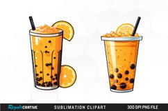 Watercolor Bubble Tea Clipart Product Image 1