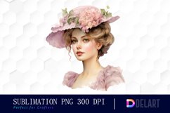 Watercolor Pastel Victorian Lady PNG Clipart Product Image 1