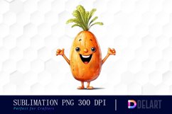 Watercolor Cartoon Carrot Sublimation Art Product Image 1