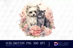 Watercolor Boho Woodland Animal Couple Clipart, Artwork Product Image 1