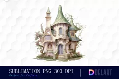 Watercolor Fairy House Clipart, Sublimation Graphics Product Image 1