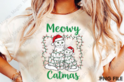 Vintage Christmas Cat PNG Sublimation Product Image 1