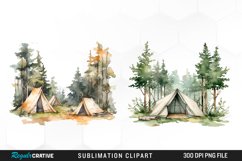 Watercolor Night Tents Design Clipart Product Image 1