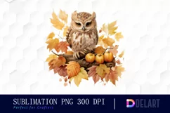 Watercolor Fall Woodland Animal Clipart, Sublimation Art Product Image 1