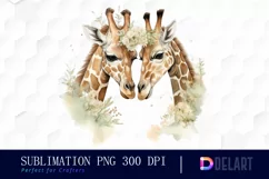 Watercolor Animal Couple Clipart, PNG Product Image 1