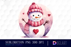 Watercolor Pink Christmas Clipart, Sublimation Graphics Product Image 1