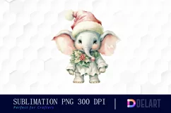 Watercolor Pastel Christmas Animal Clipart, Illustration PNG Product Image 1