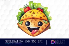 Watercolor Taco Cartoon Face Exquisite Clipart Product Image 1