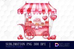 Watercolor Valentines Candy Shop Clipart, Sublimation Art Product Image 1