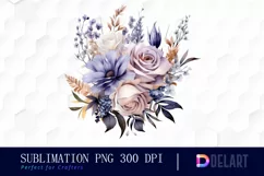 Watercolor Vintage Floral Bouquet Dreamy Clipart, Artwork Product Image 1