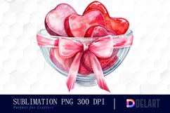 Watercolor Valentines Candy Shop Clipart, PNG Set Product Image 1