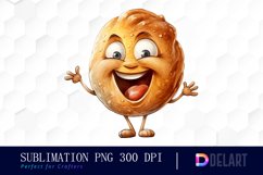 Watercolor Cartoon Bread PNG Clipart Product Image 1