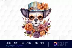 Watercolor Day of the Dead Clipart, Illustration PNG Product Image 1