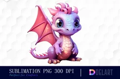 Watercolor Teamda Baby Cute Pink And Purple Clipart Fun Product Image 1