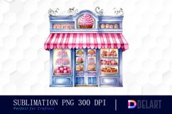 Watercolor Cupcake Store Clipart Design Product Image 1