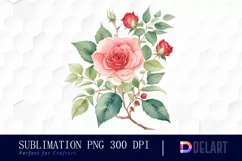 Watercolor Rose Girl PNG Clipart Product Image 1