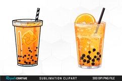 Watercolor Bubble Tea Image Clipart Product Image 1