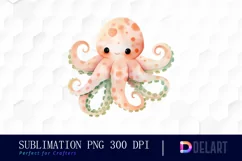 Watercolor Pastel Underwater Life Illustration PNG Product Image 1
