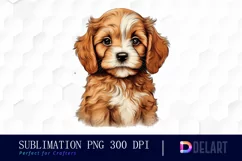 Watercolor Puppy Portrait PNG Clipart Product Image 1
