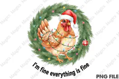 Christmas Chicken Png, Santa Chicken Png Product Image 1
