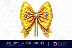 Yellow Bow with Gems Jewellery Clipart PNG Product Image 1