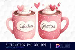 Watercolor Valentines Day Girl Clipart, Sublimation Art Product Image 1