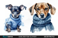 Watercolor Puppies Sublimation Art Clipart Product Image 1