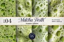 Matcha Foam Pattern, Matcha Froth Texture Digital Paper Product Image 1