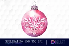 Watercolor Pink Christmas Ornament PNG Clipart Product Image 1