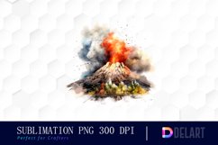 Watercolor Volcano PNG Clipart Product Image 1