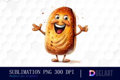 Watercolor Cartoon Bread Clipart Fun Product Image 1
