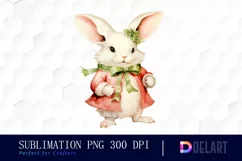 Watercolor Pastel Christmas Animal Clipart, Sublimation Art Product Image 1