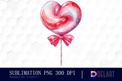 Watercolor Valentines Candy Shop Clipart, Illustration PNG Product Image 1