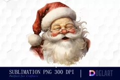 Watercolor Santa Claus Clipart, Sublimation Art Product Image 1