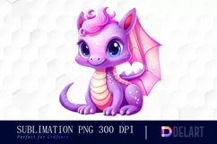 Watercolor Teamda Baby Cute Pink And Purple Clipart Fun Product Image 1