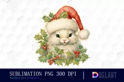 Watercolor Pastel Christmas Animal Clipart, Sublimation Art Product Image 1