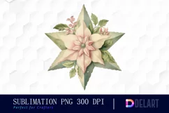 Watercolor Pastel Christmas Star Clipart, PNG Product Image 1