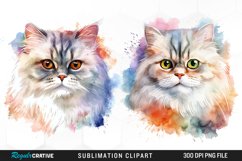 Watercolor Persian Cat Art Clipart Product Image 1