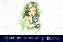Watercolor Vintage Cute Baby Girl Sublimation Graphics Product Image 1