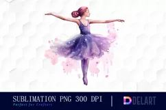 Watercolor Cute Cartoon Ballet PNG Clipart Product Image 1