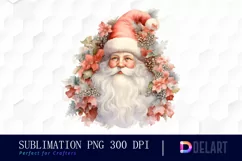 Watercolor Pastel Santa Claus Clipart, Sublimation Art Product Image 1