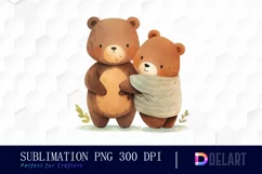 Watercolor Family Bear PNG Clipart Product Image 1