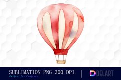 Watercolor American Hot Air Bal loon Sublimation Art Product Image 1