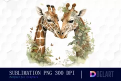 Watercolor Animal Couple Clipart, PNG Product Image 1