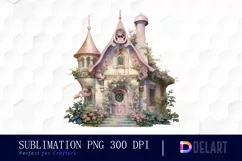 Watercolor Fairy House Clipart, Sublimation Graphics Product Image 1