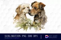 Watercolor Animal Couple Clipart, PNG Product Image 1