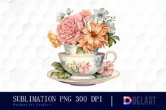 Watercolor Vintage Tea Cup Party PNG Clipart Product Image 1